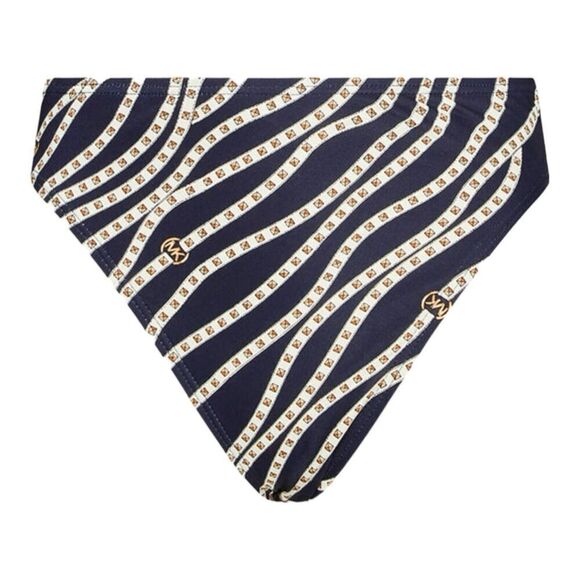 MICHAEL Michael Kors Bikini Bottom WMNS L High Leg - Diagonal Chain Belt Print - Picture 9 of 9